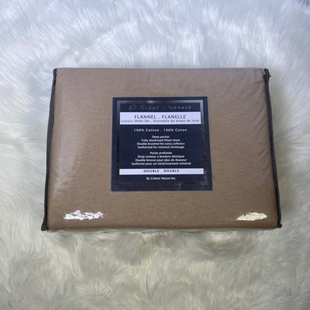 ⭐️FINAL RUN⭐️Full 4pc Taupe Flannel Bedsheets